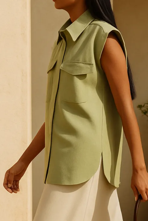 Sage shirt and skirt coord set