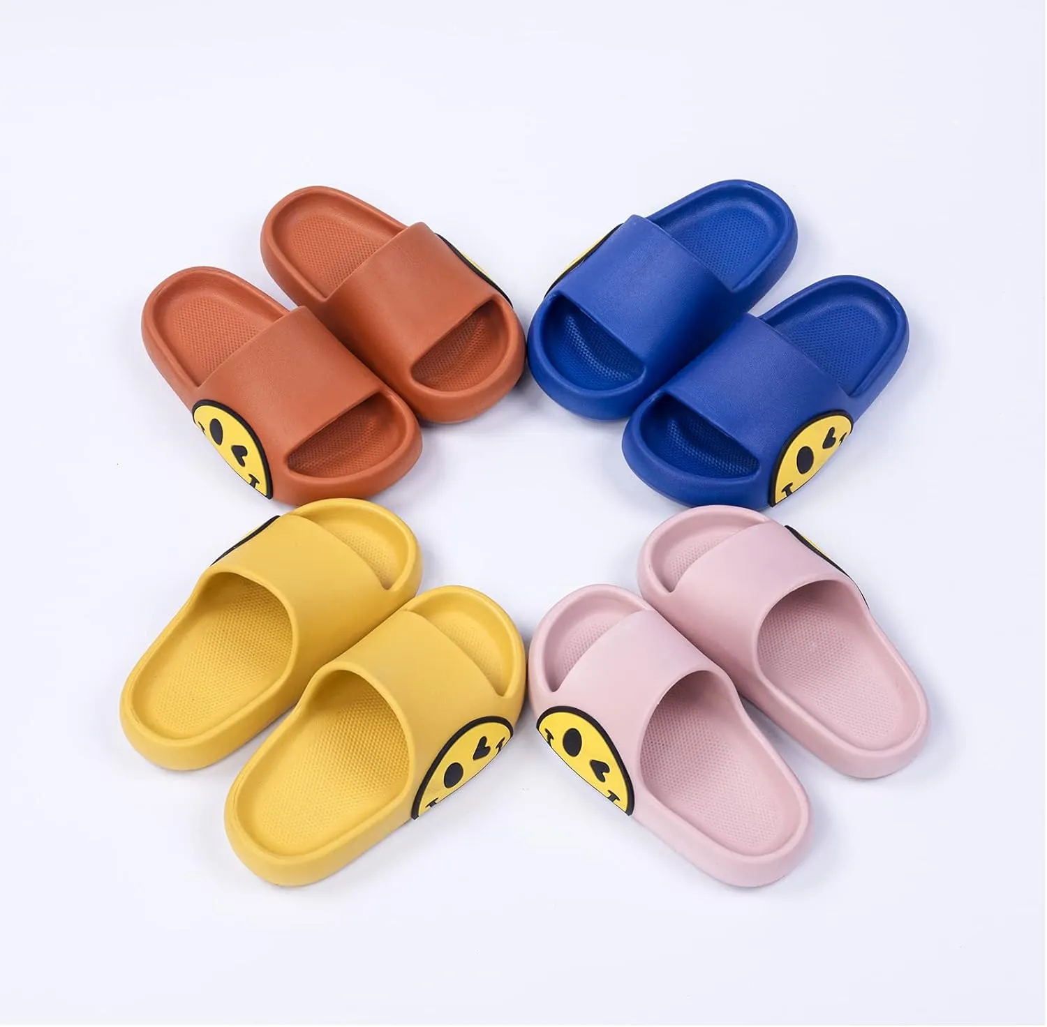 Sandals for Girls and Boys,Mens Slippers Sandals for Women,EVA Anti-Slip Indoor & Outdoor Kids Slippers Smile Face Open Toe Spa Bath Pool Gym House Casual Shower Shoes