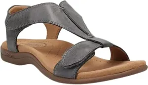 Sandals for Women Casual Summer Leather Sandal Platform Wedge Sandal Comfort Arch Support Cooling Gel Padding and an Adjustable Fit Walking Comfort Sandals,Gray,US6/EU37