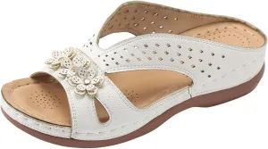 Sandals for Women Wedge Shoes 2025 Slip On Dressy Summer Comfortable Slides Lightweight Memory Foam Platform Shoes Bow Sandals Beach Vacation Walking Non Slip Lightweight Sandal with Arch Support