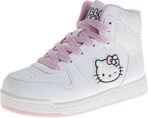 Sanrio Hello Kitty High Top Sneakers for Girls - Kids Sneaker Ankle Hightops Lightweight Breathable Fashion Shoes (Sizes: 11-13 Little Kid / 1-4 Big Kid)