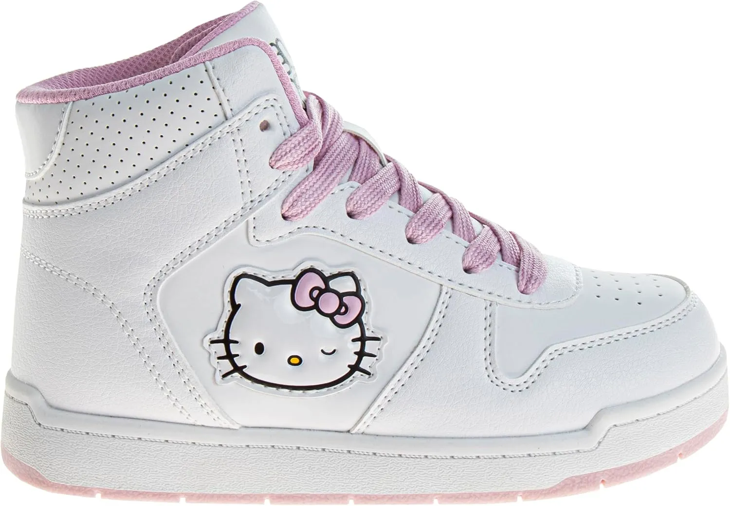 Sanrio Hello Kitty High Top Sneakers for Girls - Kids Sneaker Ankle Hightops Lightweight Breathable Fashion Shoes (Sizes: 11-13 Little Kid / 1-4 Big Kid)