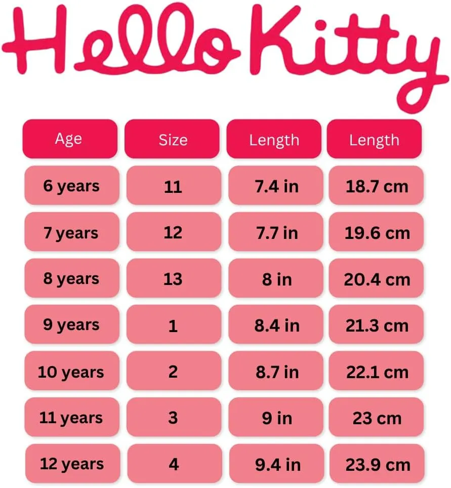 Sanrio Hello Kitty High Top Sneakers for Girls - Kids Sneaker Ankle Hightops Lightweight Breathable Fashion Shoes (Sizes: 11-13 Little Kid / 1-4 Big Kid)