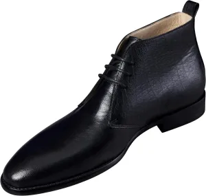 Santimon Chukka Boots Mens Black Dress Casual Suede Leather Chelsea Boots Fashion Formal Business Ankle Boots for Men