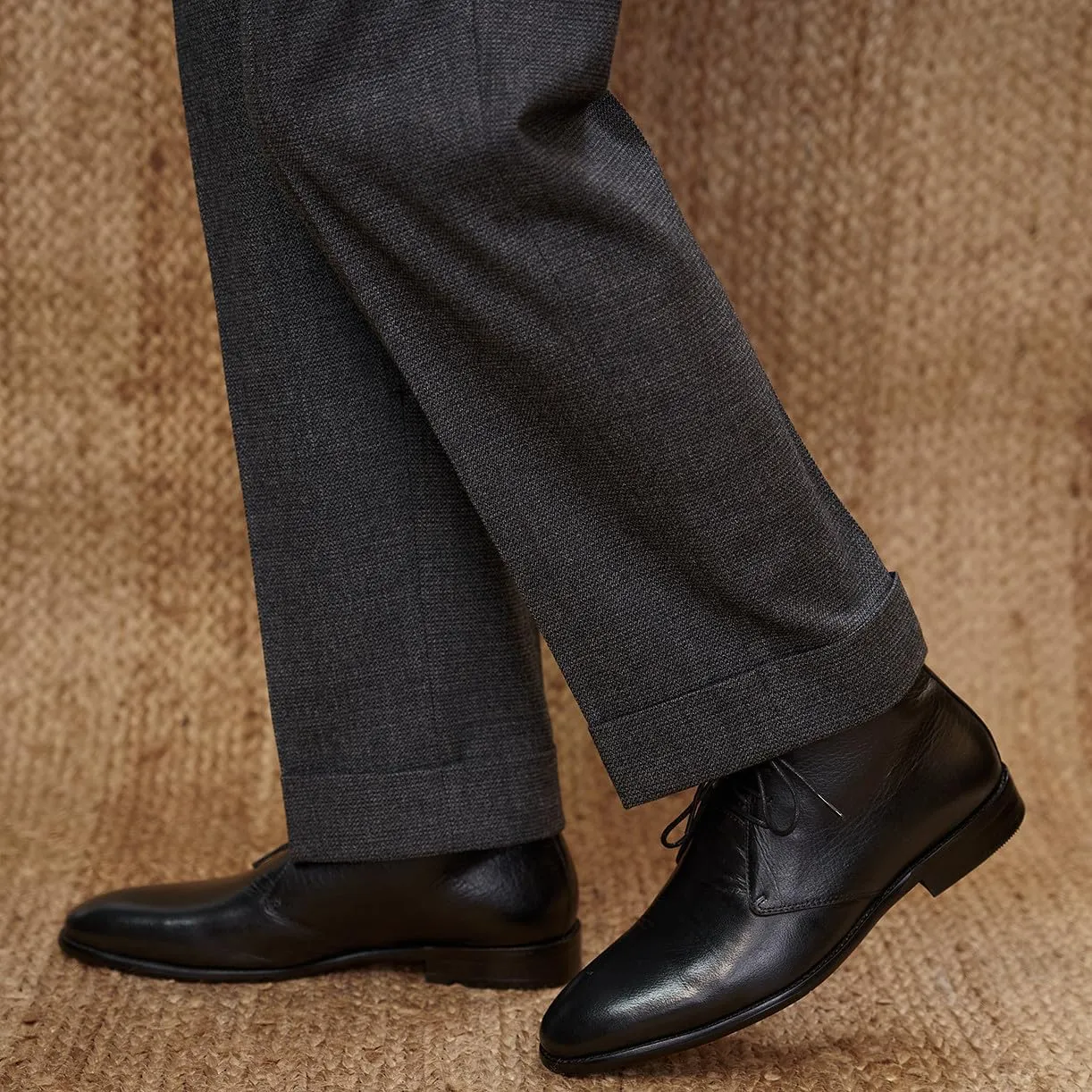 Santimon Chukka Boots Mens Black Dress Casual Suede Leather Chelsea Boots Fashion Formal Business Ankle Boots for Men