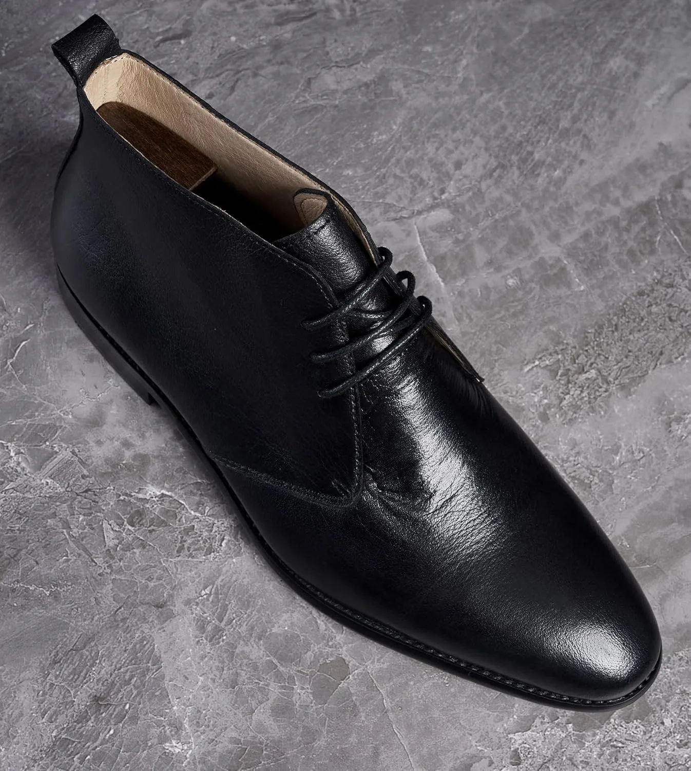 Santimon Chukka Boots Mens Black Dress Casual Suede Leather Chelsea Boots Fashion Formal Business Ankle Boots for Men