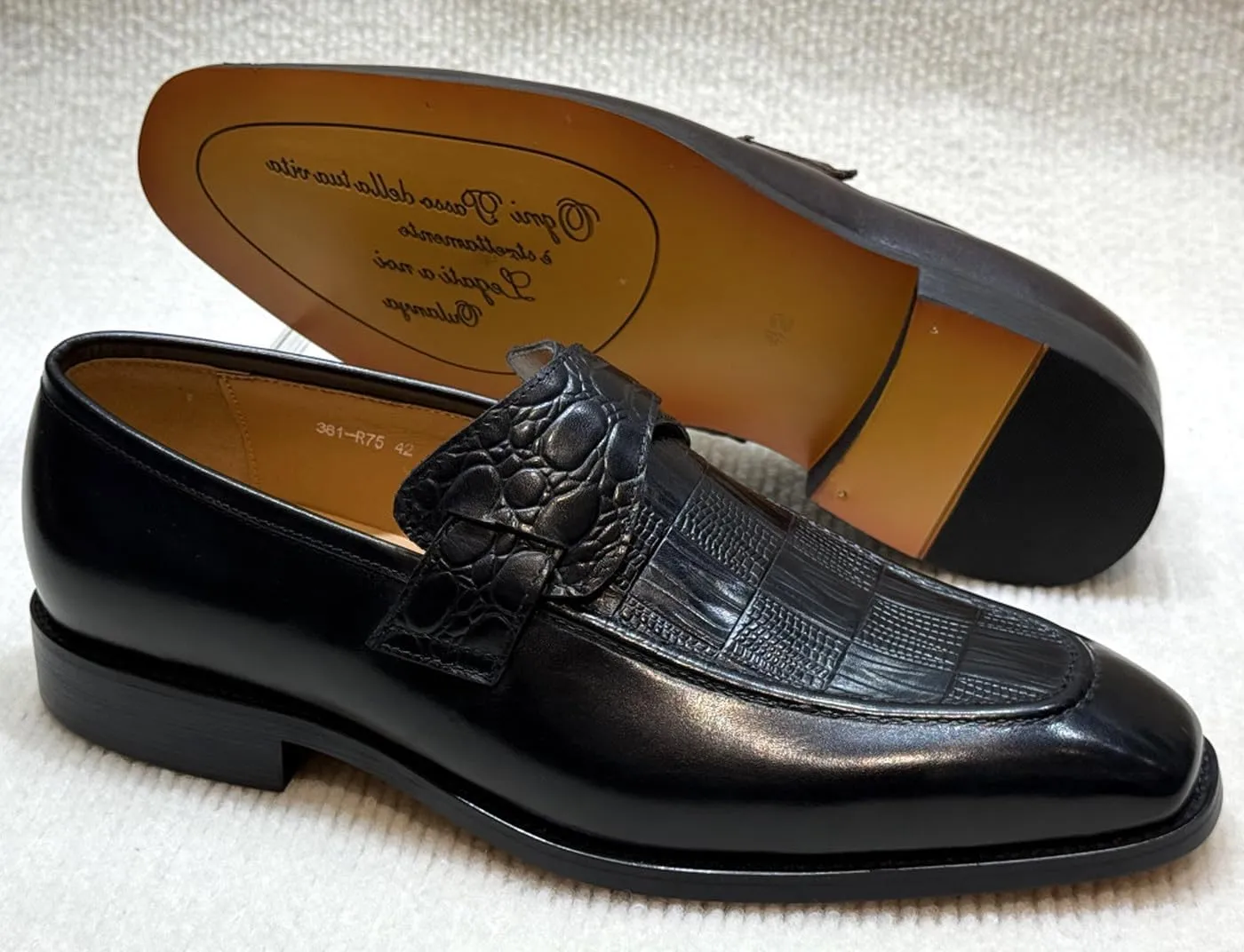 Santimon Men’s Casual Shoes Leather Penny Loafers | Slip-On Dress Shoes | Luxury Business Comfort Footwear for Office, Party & Wedding