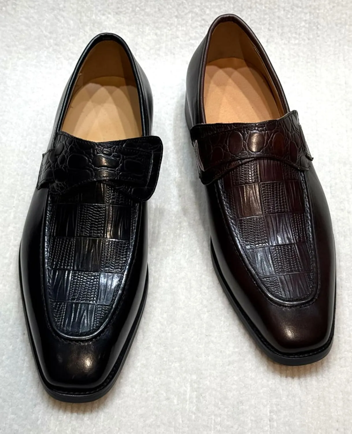 Santimon Men’s Casual Shoes Leather Penny Loafers | Slip-On Dress Shoes | Luxury Business Comfort Footwear for Office, Party & Wedding