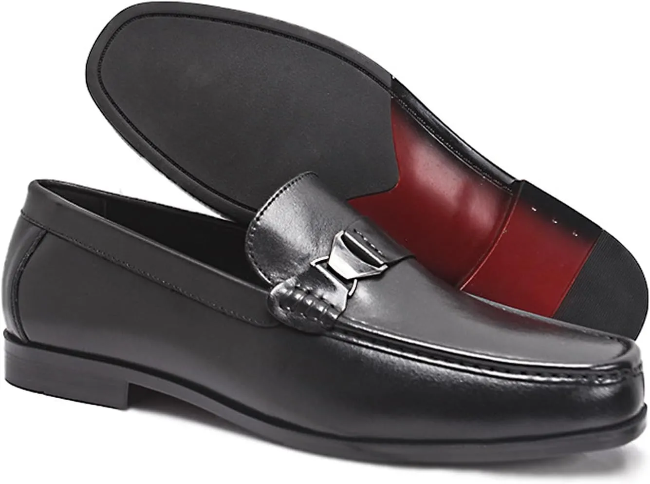 Santimon Men’s Slip-On Casual Shoes - Luxury Genuine Leather Penny Loafers - Dress Business Comfort Mocasines for Office & Wedding