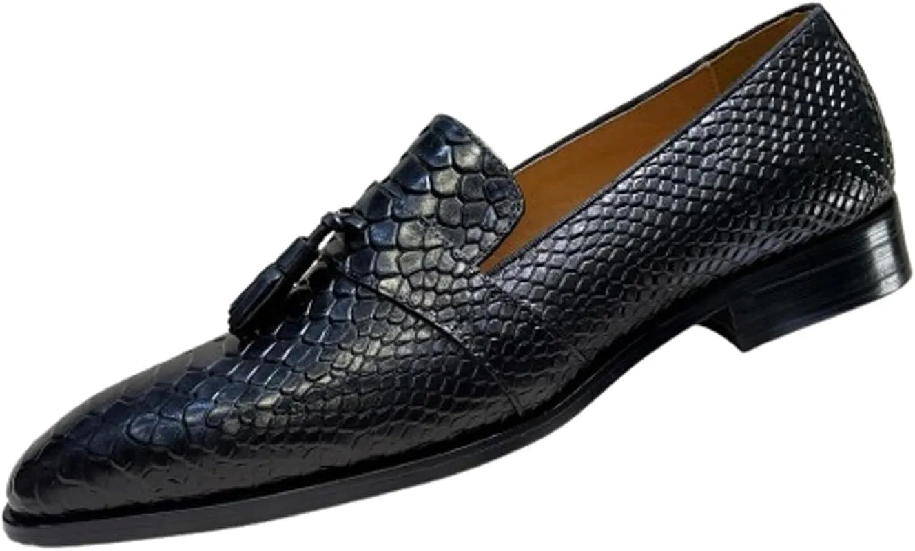 Santimon Men’s Slip On Dress Casual Shoes – Comfort Luxury Leather Tassel Loafers for Business, Office, Party & Wedding