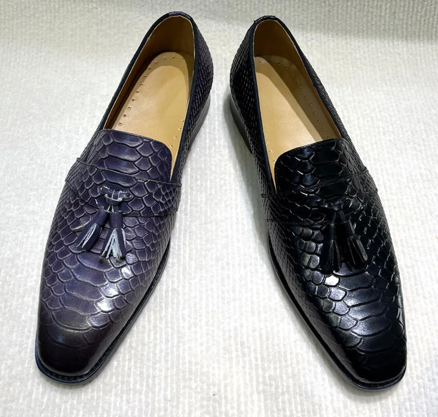 Santimon Men’s Slip On Dress Casual Shoes – Comfort Luxury Leather Tassel Loafers for Business, Office, Party & Wedding
