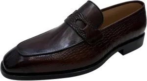 Santimon Men’s Slip-On Formal Dress Shoes - Luxury Leather Penny Loafers - Business Casual Comfort Mocasines for Office & Wedding