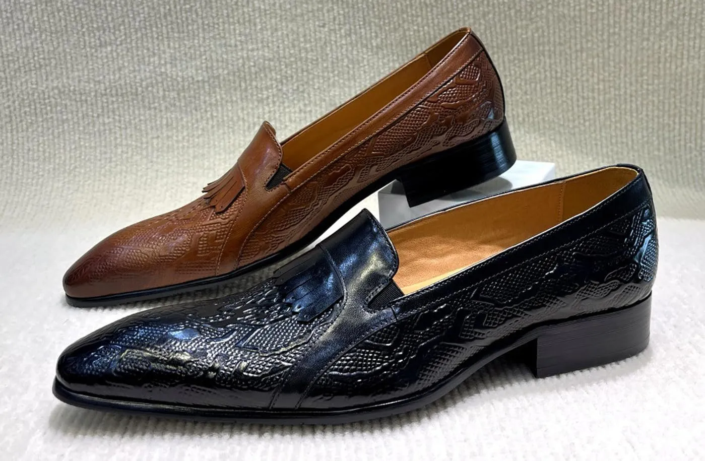 Santimon Men’s Slip On Shoes Dress Casual Penny Loafers – Comfort Luxury Leather Mocasines for Business, Office, Party & Wedding