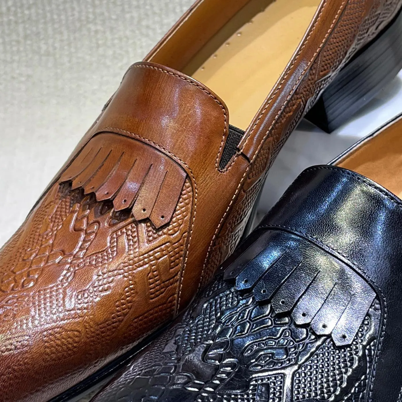 Santimon Men’s Slip On Shoes Dress Casual Penny Loafers – Comfort Luxury Leather Mocasines for Business, Office, Party & Wedding