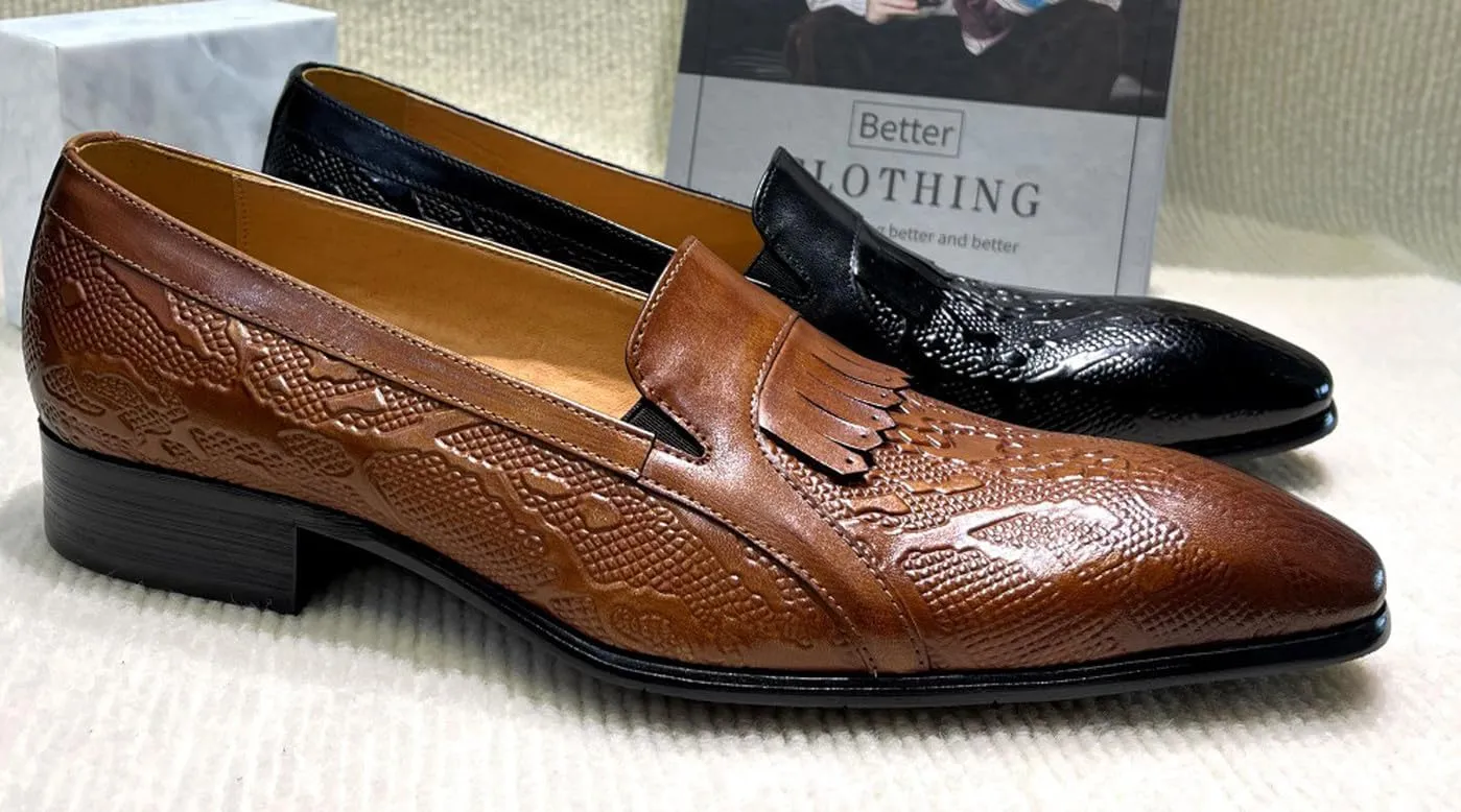 Santimon Men’s Slip On Shoes Dress Casual Penny Loafers – Comfort Luxury Leather Mocasines for Business, Office, Party & Wedding