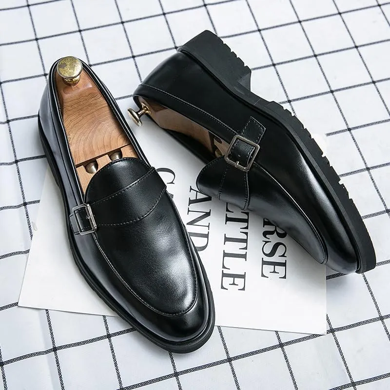Santimon Mens Tuxedo Loafers Dress Shoes Monk Strap Classic Moccasins Modern Formal Suede Leather Shoe for Men