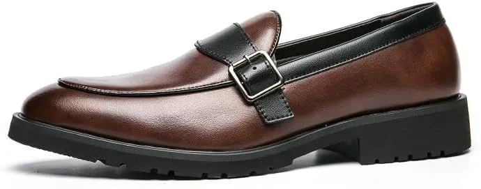 Santimon Mens Tuxedo Loafers Dress Shoes Monk Strap Classic Moccasins Modern Formal Suede Leather Shoe for Men