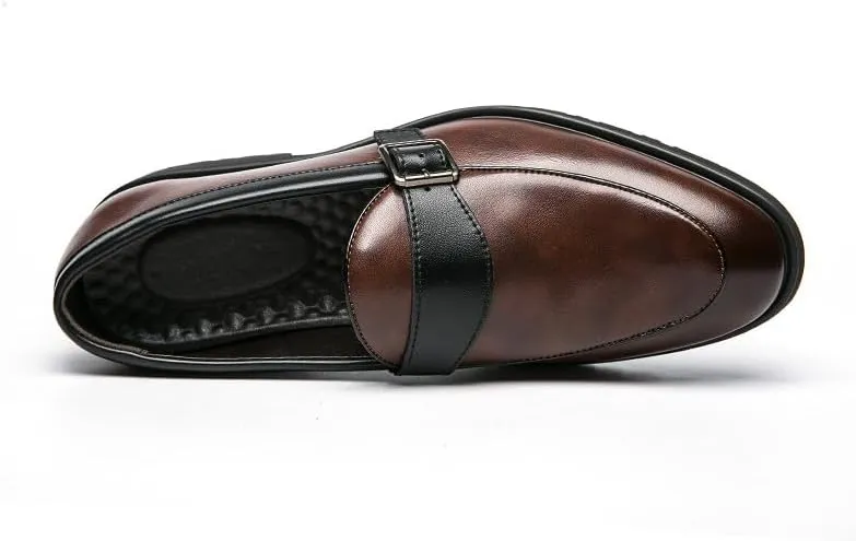 Santimon Mens Tuxedo Loafers Dress Shoes Monk Strap Classic Moccasins Modern Formal Suede Leather Shoe for Men