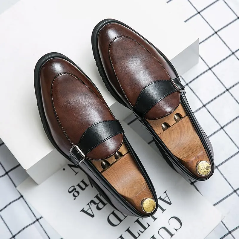 Santimon Mens Tuxedo Loafers Dress Shoes Monk Strap Classic Moccasins Modern Formal Suede Leather Shoe for Men