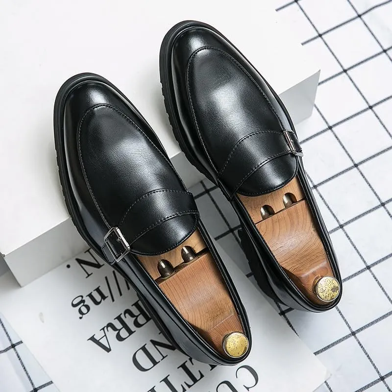Santimon Mens Tuxedo Loafers Dress Shoes Monk Strap Classic Moccasins Modern Formal Suede Leather Shoe for Men