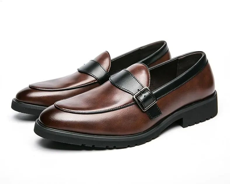 Santimon Mens Tuxedo Loafers Dress Shoes Monk Strap Classic Moccasins Modern Formal Suede Leather Shoe for Men