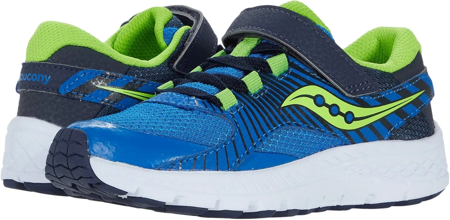 Saucony® Kids Velocer A/C Summer Shoes for Kids – Leather & Textile Upper – Cushioned Footbed (Little Kid/Big Kid) Blue/Green 7 Big Kid M