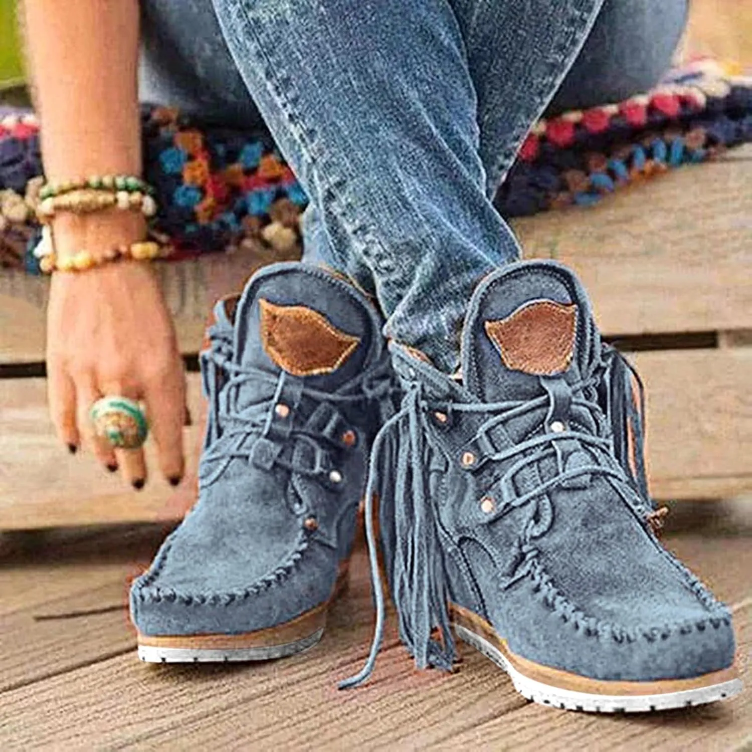 SBGMoSJ Ankle Boots Wedge Heel Ankle Boots Black Wedge Heel Booties Casual Shoes for Women Womens Ankle Boots Wedge Brown Comfortable Wide Fit Black Booties Women's Wide Width Cowboy Ankle Boots