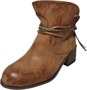 SBGMoSJ Black Lace Up Ankle Boots Women's Fashion Ankle Boots Chunky High Heel Booties Black Booties for Women Chunky Heel Women Booties Ankle Boot Women Low Heel