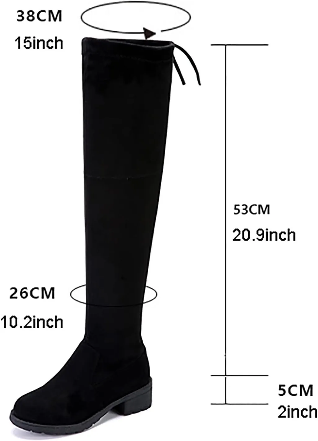 SBGMoSJ Boots for Women Over the Knee Thigh High Boots Pointed Toe Knitting Block Heel Stretchy Long Winter Fall Boots Cowgirl Boots Wide Calf Winter Fashion Booties Solid Color Long Boots