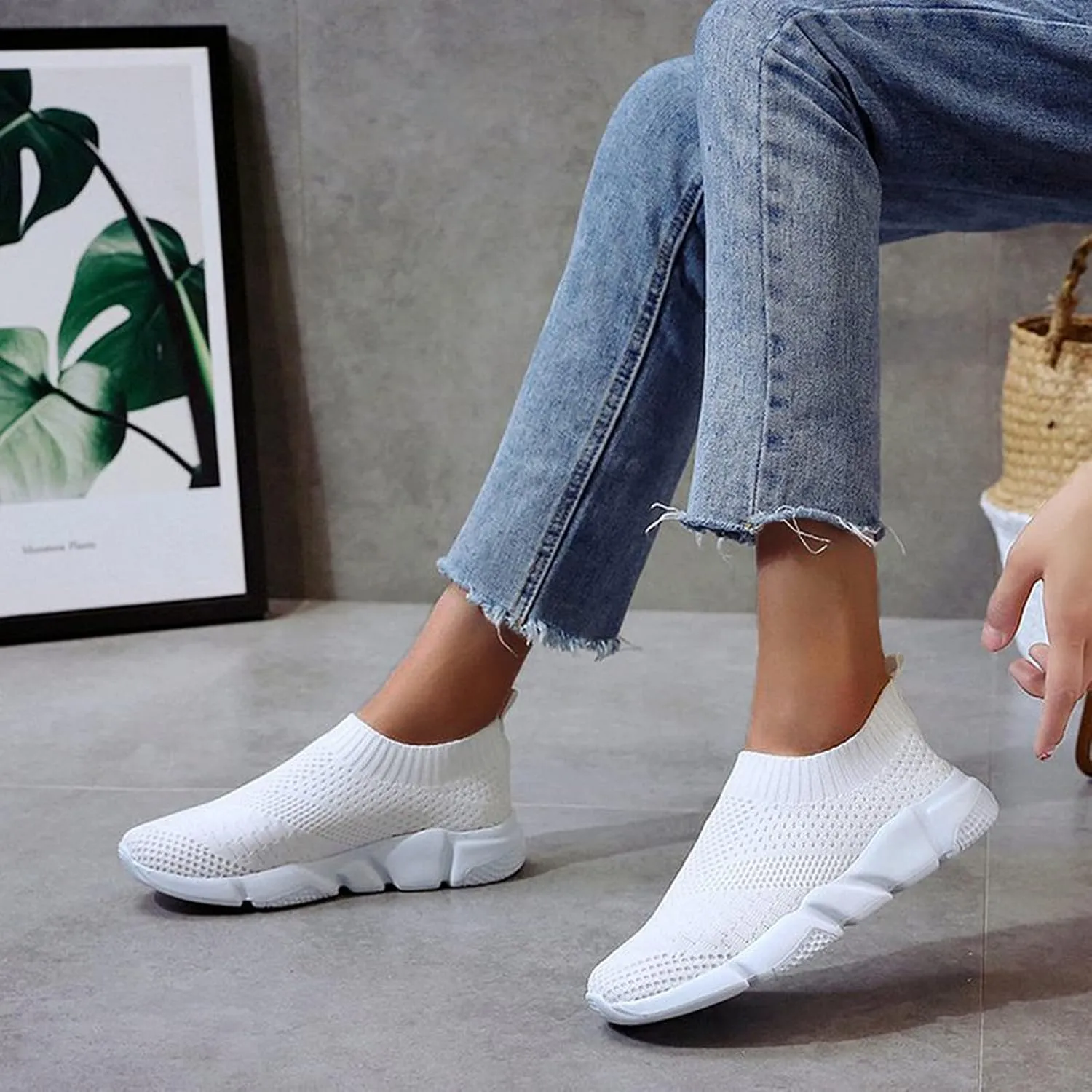 SBGMoSJ Sneakers for Women Womens Black Slip Resistant Tennis Shoes Women's Tennis Shoes Size 8 1/2 Wedge Sneakers for Women Size 11 Wide Womens Shoes Slip Ons Flats Fall 2023