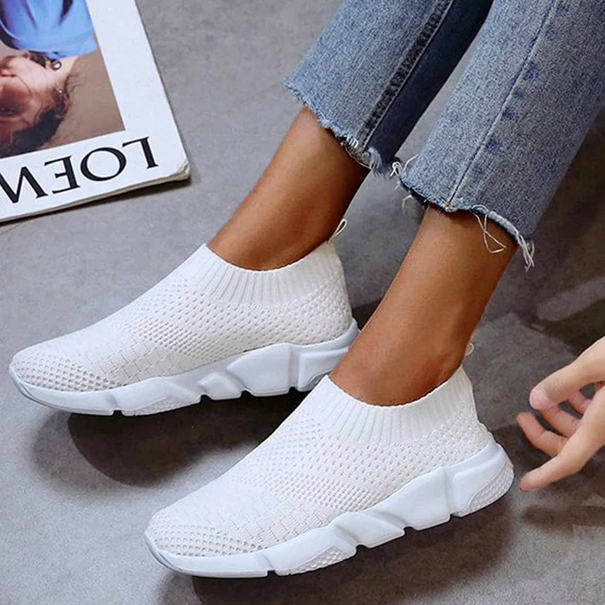 SBGMoSJ Sneakers for Women Womens Black Slip Resistant Tennis Shoes Women's Tennis Shoes Size 8 1/2 Wedge Sneakers for Women Size 11 Wide Womens Shoes Slip Ons Flats Fall 2023