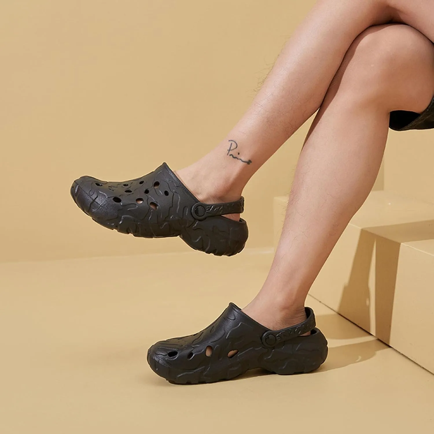 SECHRITE Clogs for Men Rubber Garden Shoes Lightweight Clogs for Men Slip On Mules for Summer - River Edge