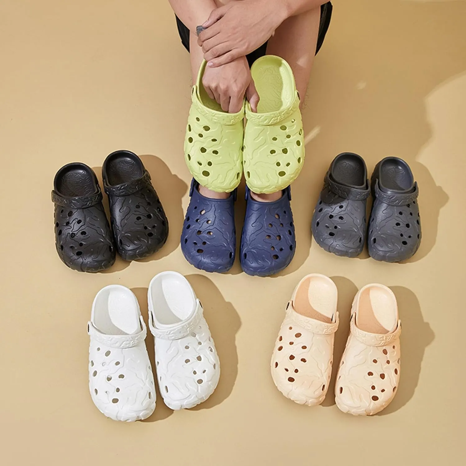 SECHRITE Clogs for Men Rubber Garden Shoes Lightweight Clogs for Men Slip On Mules for Summer - River Edge