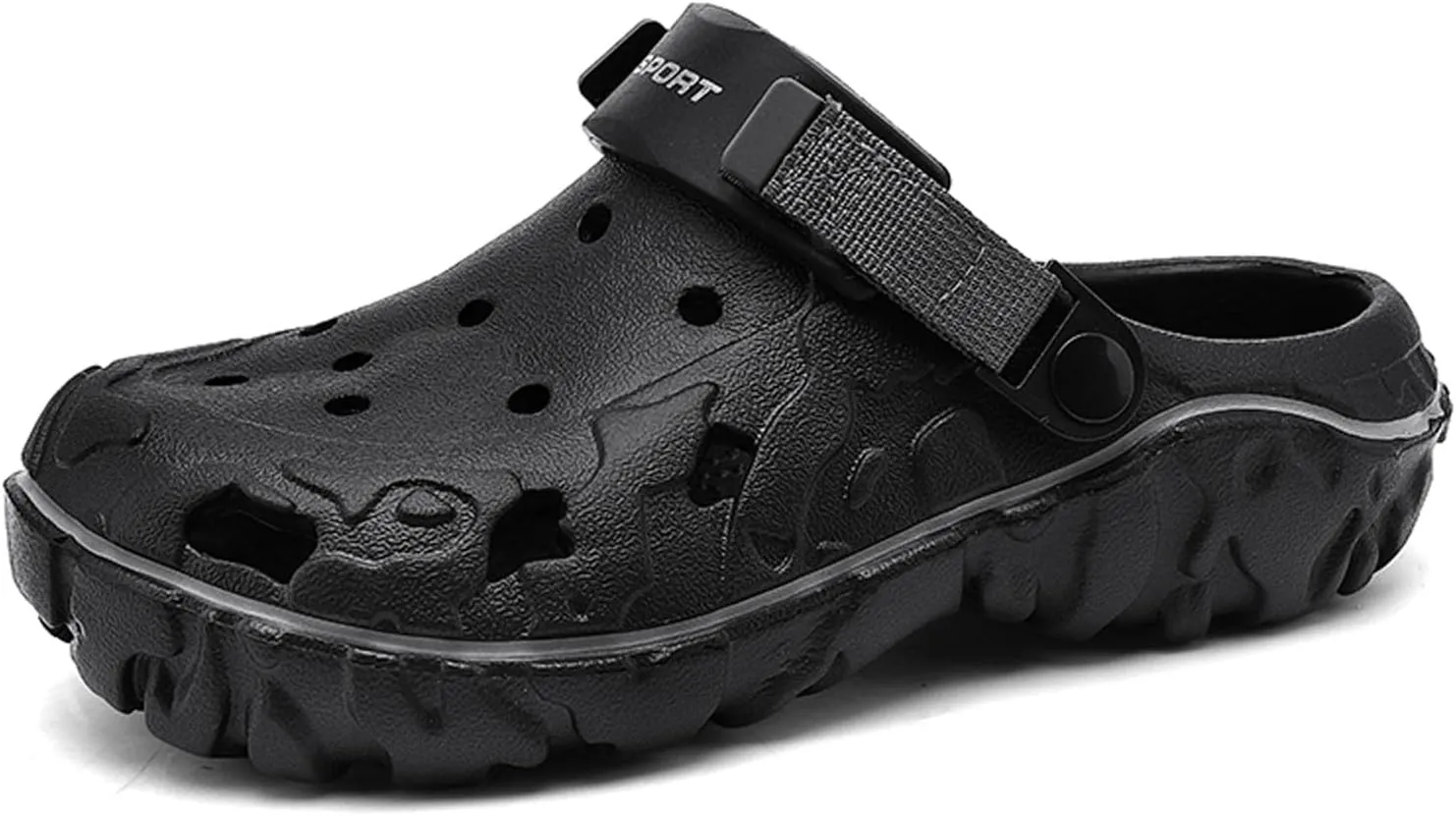 SECHRITE Men's Clogs Athletic Fashion Clogs and Mules with Adjustable Back Strap Slip-on Outdoor Water Beach Shoes Sandals Lightweight Comfortable Breathable - River Edge