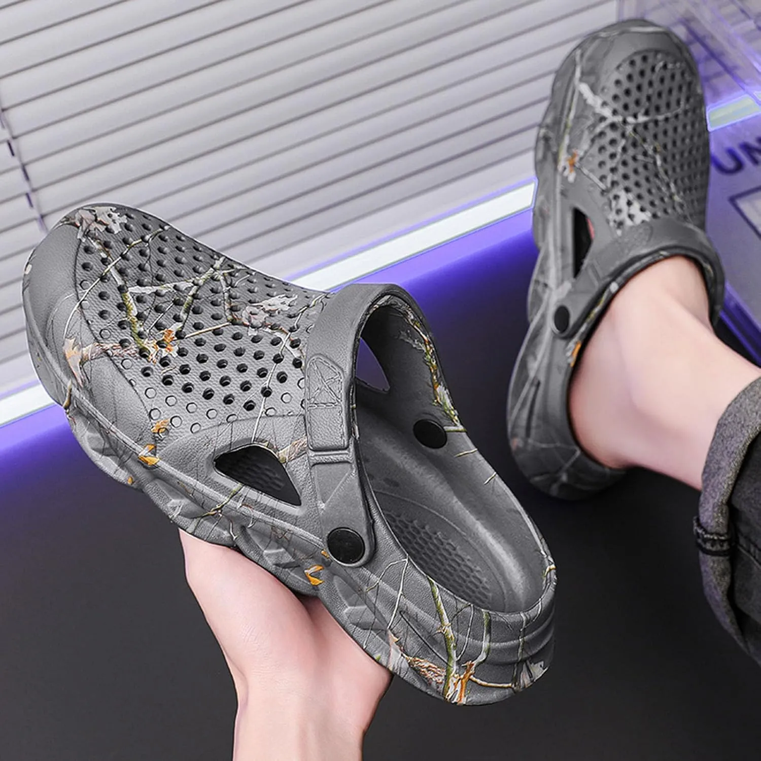 SECHRITE Mens Clogs - Slip-on Garden Shoes Mules for Men - Fashion Outdoor Beach Sandals Cushioned Supportive