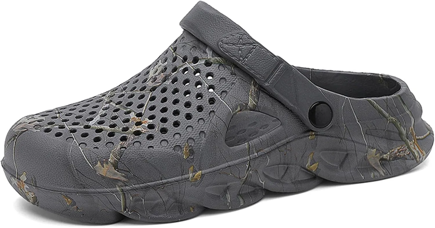 SECHRITE Mens Clogs - Slip-on Garden Shoes Mules for Men - Fashion Outdoor Beach Sandals Cushioned Supportive