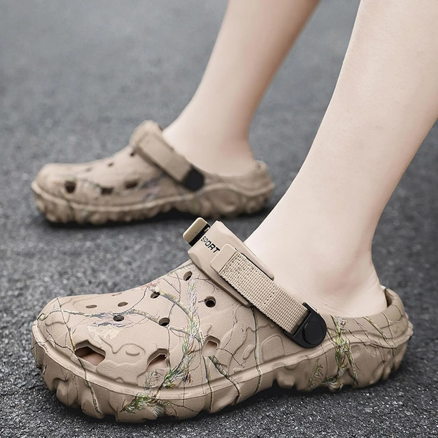 SECHRITE Women's Clogs Athletic Sports Outdoor Sandals Water Beach Shoes with Cushioned Footbed Lightweight Comfortable Breathable with Adjustable Back Strap - Arch Comfortable
