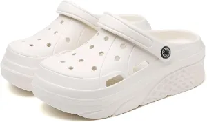 SECHRITE Womens Platform Clogs Garden Shoes Waterproof Beach Pool Sandals Summer Mules Home Slippers - Butterfly Series