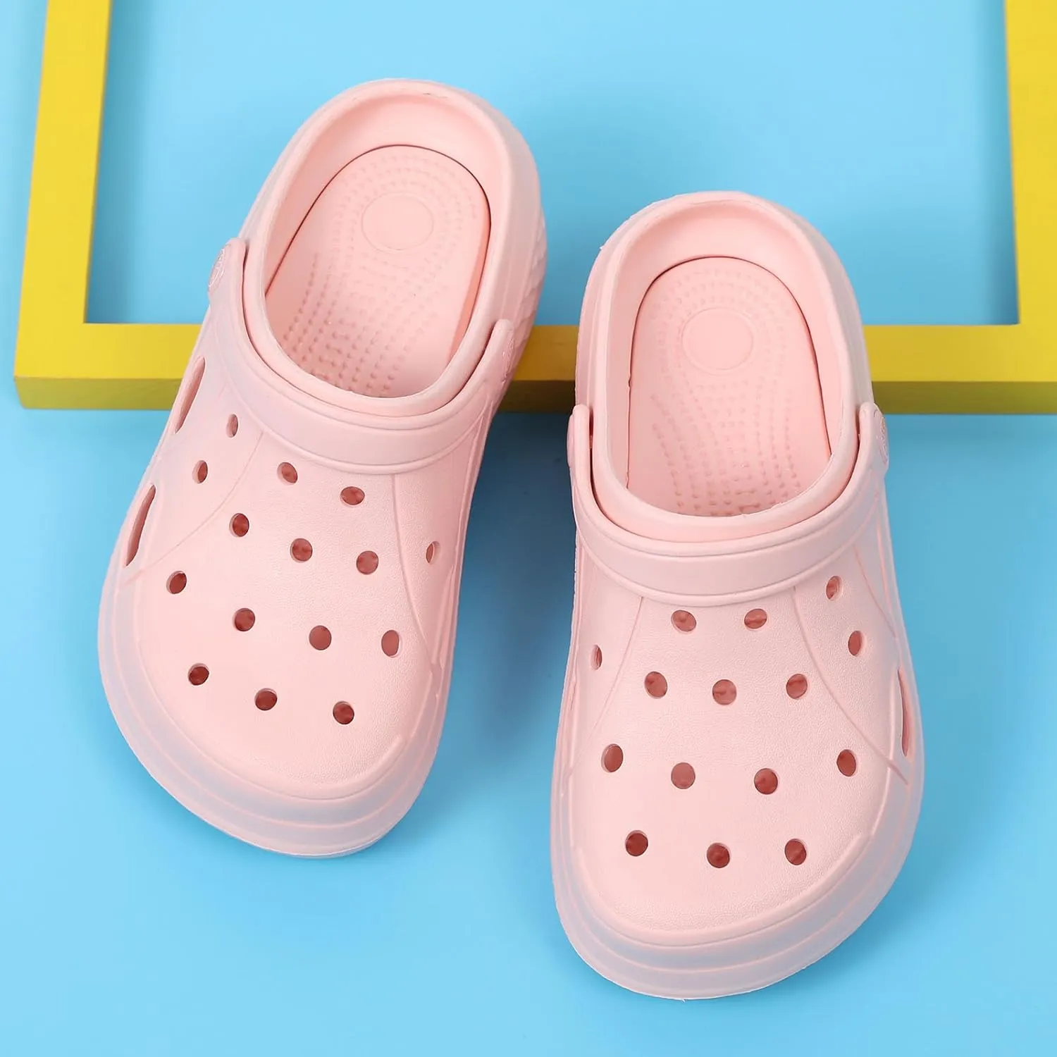 SECHRITE Womens Platform Clogs Garden Shoes Waterproof Beach Pool Sandals Summer Mules Home Slippers - Butterfly Series