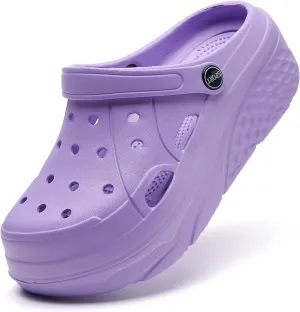 SECHRITE Womens Platform Clogs Garden Shoes Waterproof Beach Pool Sandals Summer Mules Home Slippers Shower Shoes