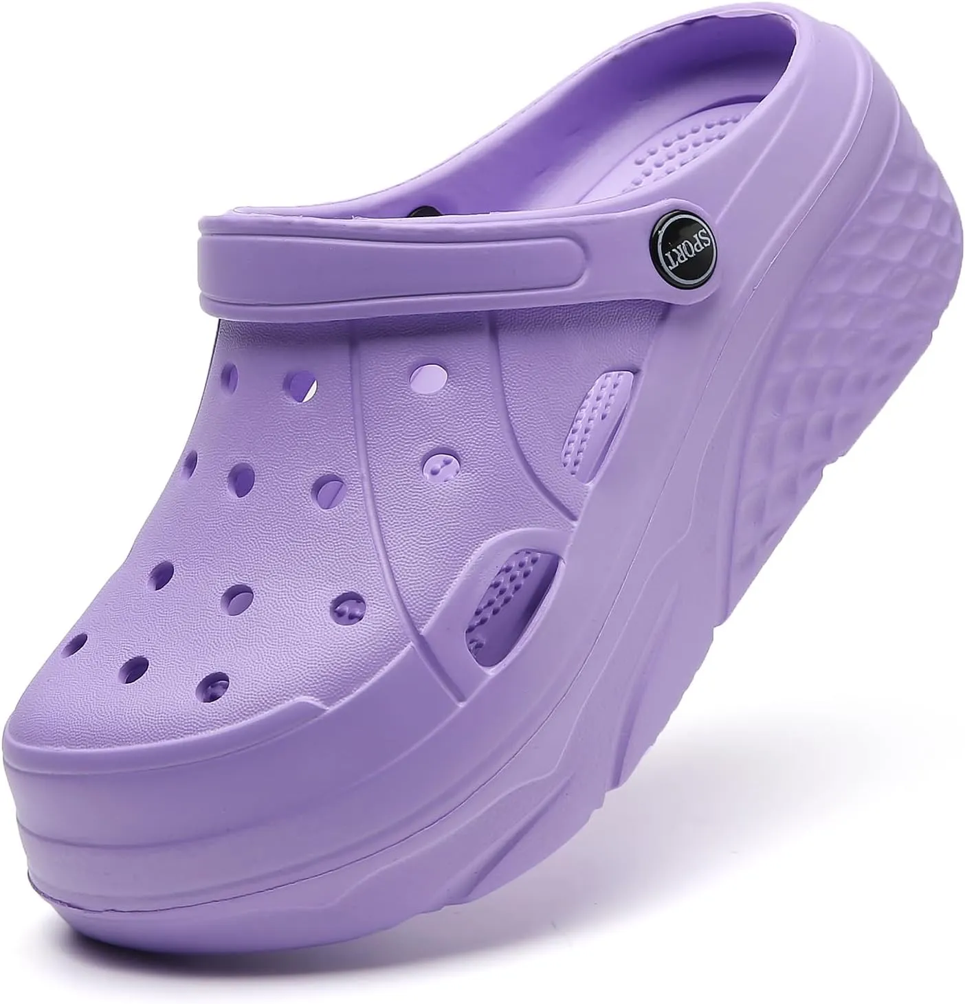 SECHRITE Womens Platform Clogs Garden Shoes Waterproof Beach Pool Sandals Summer Mules Home Slippers Shower Shoes