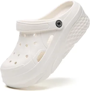 SECHRITE Womens Platform Clogs Garden Shoes Waterproof Beach Pool Sandals Summer Mules Home Slippers Shower Shoes