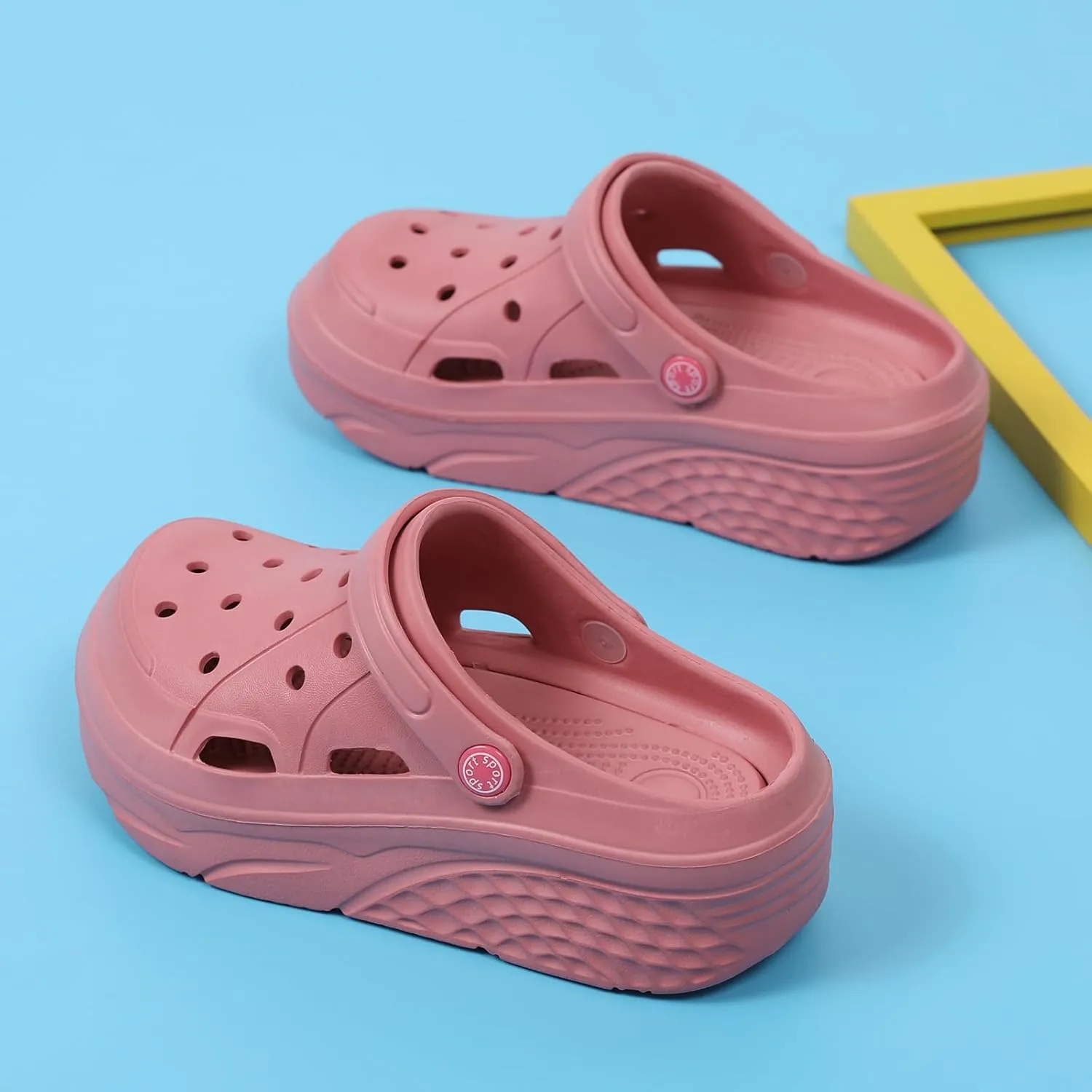SECHRITE Womens Platform Clogs Garden Shoes Waterproof Beach Pool Sandals Summer Mules Home Slippers Shower Shoes