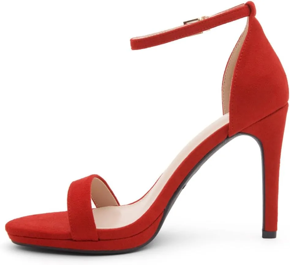 Shoe Land Women’s High Heels – Open Toe Stiletto Heels with Adjustable Ankle Strap | Dressy Sexy Strappy Heeled Sandals for Wedding, Prom, Party & Evening Wear