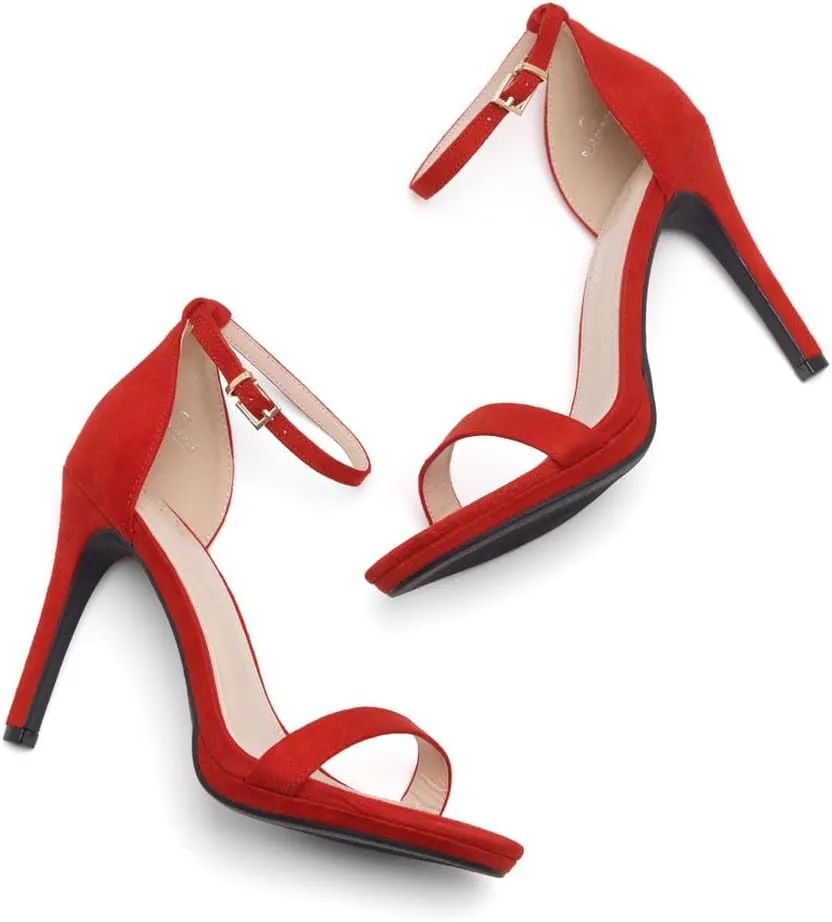 Shoe Land Women’s High Heels – Open Toe Stiletto Heels with Adjustable Ankle Strap | Dressy Sexy Strappy Heeled Sandals for Wedding, Prom, Party & Evening Wear