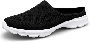 Slip On Mules & Clogs for Womens Breathable Mesh Walking Mules Sneakers Lightweight Open Back Slip On Shoes Closed Toe Slides Summer Breathable Slippers