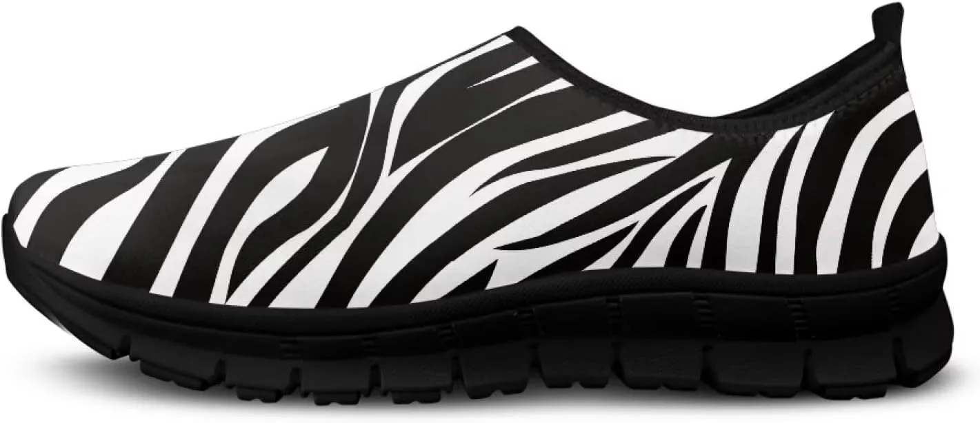 Slip On Tennis Shoes Women Casual Women's Flats Size 5.5-11.5 Black