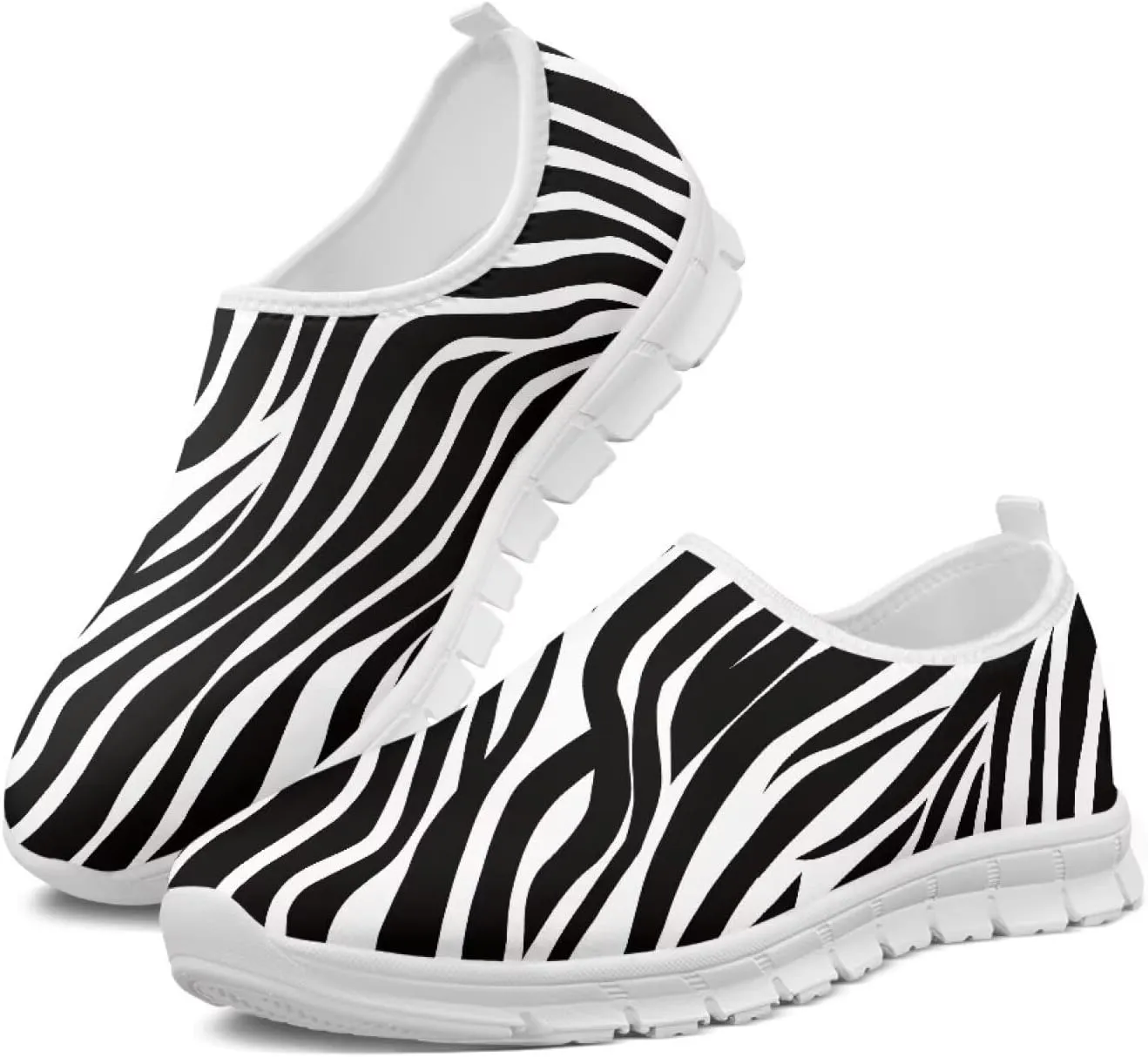 Slip On Tennis Shoes Women Casual Women's Flats Size 5.5-11.5 White