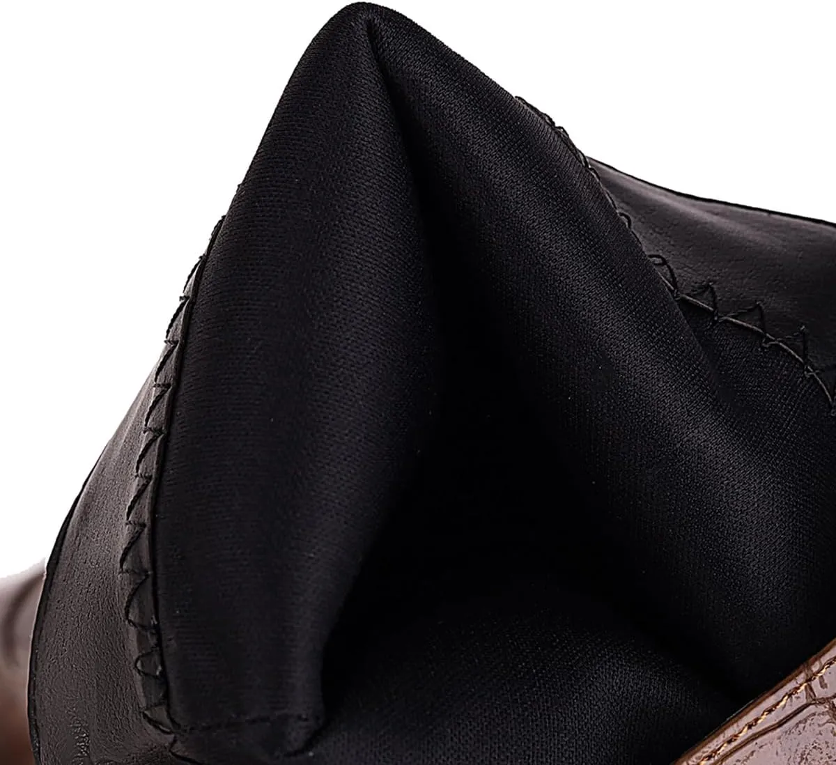 Slouch Knee High Boots for Women Fashion Faux Crocodile Boots