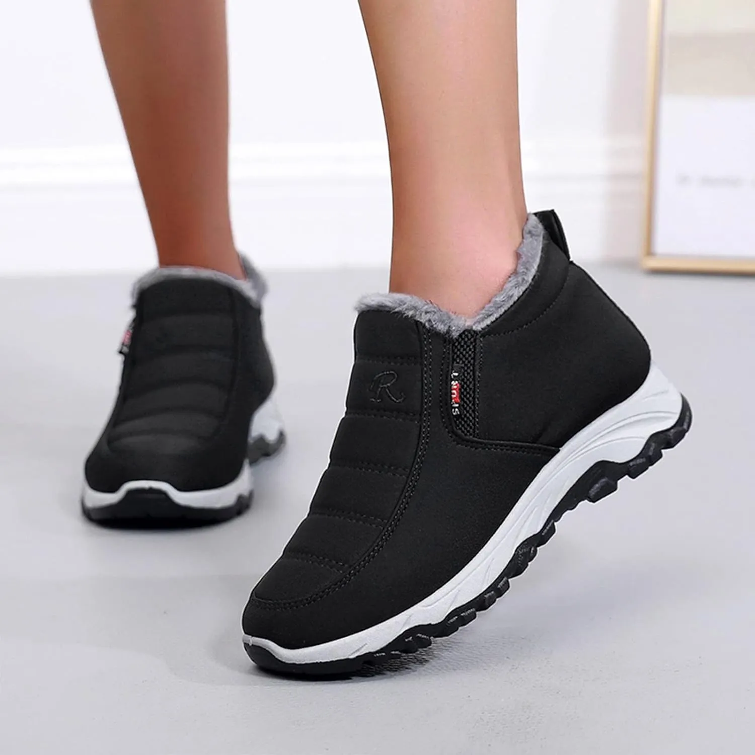 Snow Boots for Women Wide Calf Snow Booties for Women 2023 Womens Waterproof Boots Winter Zapatos De Nieve Mujer Womens Black Hiking Boots Waterproof Lightweight
